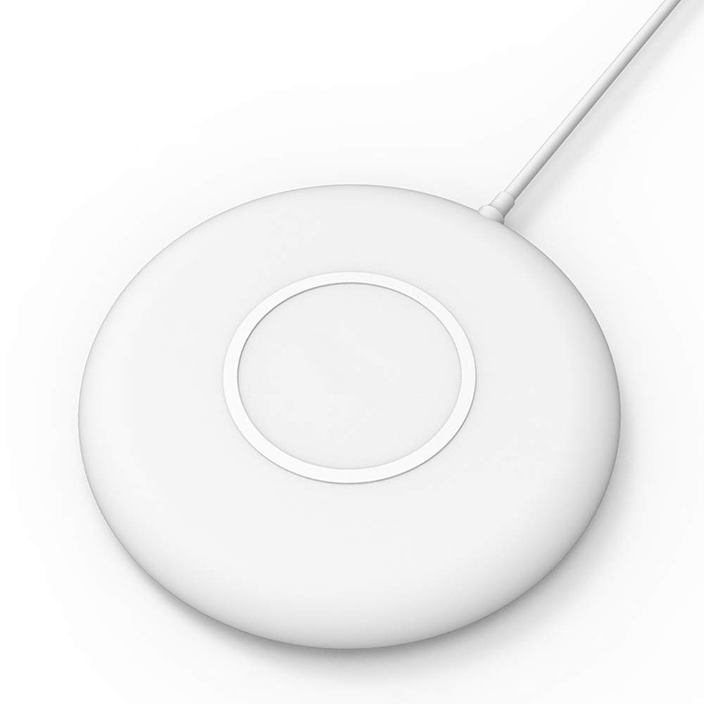 Ricarica Wireless Rapido, 10 W Compatibile Samsung S9/S9 Plus/S8/ S8 Plus/Note 8/ S7, 7.5W Caricatore Wireless Compatibile con iPhone XS/XS Max/XR/X/ 8/8 Plus e 5W Qi Telefono, White