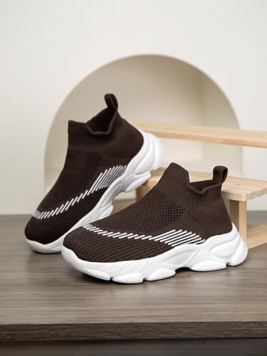 Boys Girls Sock Shoes Casual Sports Running Walking Knitted Sneaker Slip-On High Tops Lightweight Breathable Non Slip (Toddler/Little Kid/Big Kid)3