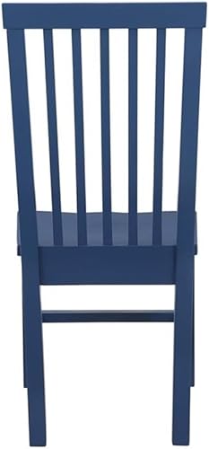 Miniatura 7 de BOWERY HILL Juego moderno de dos sillas de comedor laterales de madera en azul marino