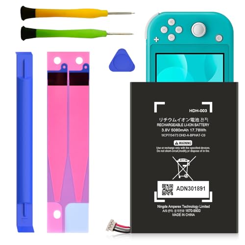 RRUHHK HDH-003 Battery 5080mAh New Upgrade High Capacity Battery Replacement for Nintendo Switch Lite HDH-001 with Full Set Repair Tool Kits