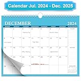 Calendario de pared 2024-2025 de julio de 2024 a diciembre de 2025, calendario de doble alambre 2024-2025, calendario de pared A3 (37,5 x 29 cm), calendario de pared con rotulación de festival,