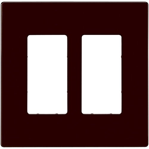 Image of Eaton PJS262B Mid-Size Polycarbonate 2-Gang Screwless Decorator Wallplate, Brown