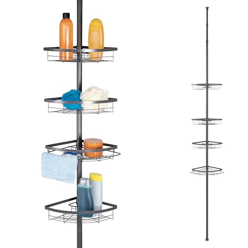 bremermann Teleskop-Eckregal, 4 Körbe, Teleskop-Stange bis max. ca. 290 cm