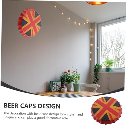 Décoration murale rétro pour bar bistrot plaque fer capsules bière - 4