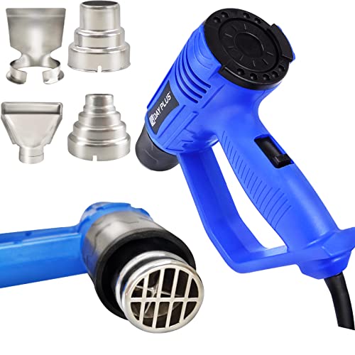 Heißluftpistole für die Kerzenherstellung, 2000-W-Heißluftpistolen-Kit mit 4 Düsen mit zwei Temperaturen, einstellbare Temperatur von 60-600℃ für Schläuche, Verpackung, Handwerk, Abziehen von Farbe Cover