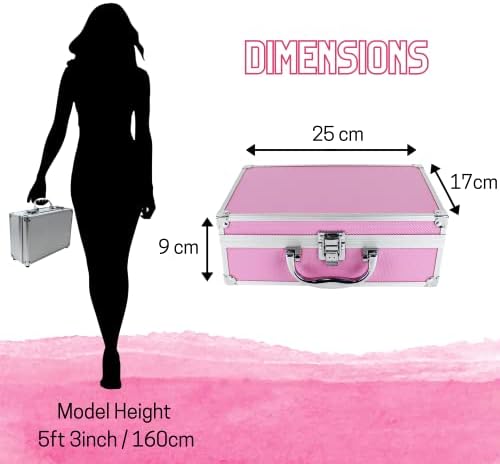 LOVE URBAN BEAUTY Hot Pink Makeup Vanity Case  82-pcs Makeup Kit for Teens and Women with Eyeshadow, Blusher, Lipsticks and Nail Products  Fun Travelling Makeup Vanity Case for Girls