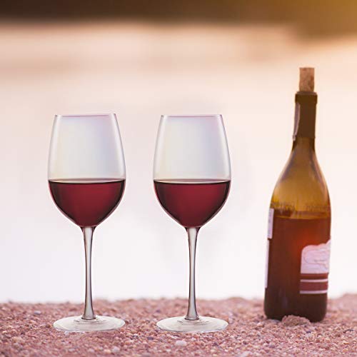 Handblown Universal Wine Glasses, 17 Ounce Lead·free Crystal Long Stemmed Glassware All-Purpose Wine Glass For Red Or White Wine Tasting, Birthday, Anniversary Or Wedding Gifts – Set Of 4, Iridescent #TOP5