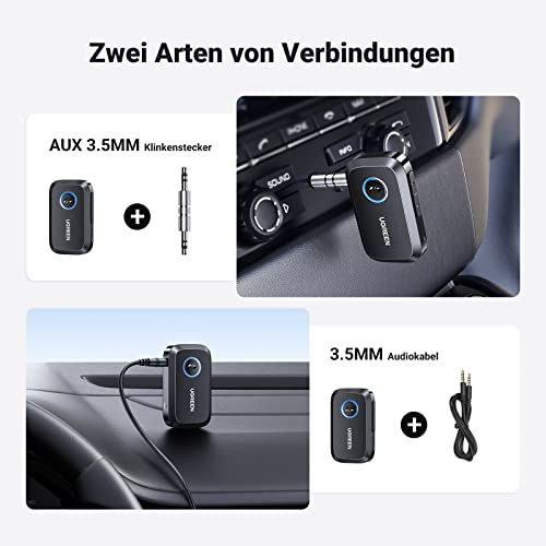 UGREEN Aux Bluetooth 6.0 Adapter Auto Empfänger für Autoradio(Schwarz) – Ansicht 5