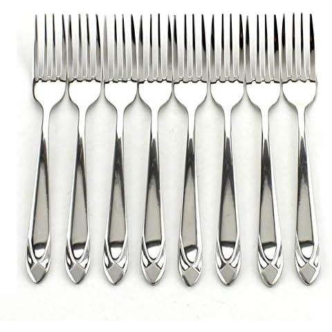 WARMBUY Set of 8 Stainless Steel Dinner Forks Heavy Duty Flatware Forks Set Cover