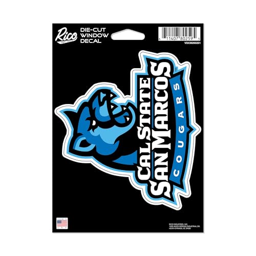 Autocollant Cal State San Marcos Cougars en vinyle premium découpé 12.7x17.8 cm