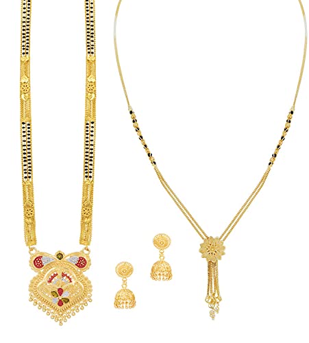 Sukkhi Spectacular Gold Plated Combo Mangalsutra Set for Women (CBMS101056) (B09QSQBWTF) Amazon Price History, Amazon Price Tracker