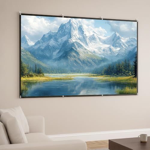 Miniatura 9 de Homcom Pantalla De Proyector Manual 120 Pulgadas, Pantalla De Proyección, Formato 16:9, Hd 4k 8k, Tela Lavable, Para Interior Y Exterior, Cine En Casa, Oficina, Patio, Blanco
