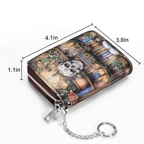 Image of Mayski Credit Card Holder, Zipper Credit Card Wallet for Women, Small Accordion Card Cases Holder, KeyChain Wallet, Business Card Holder, Bookshelf