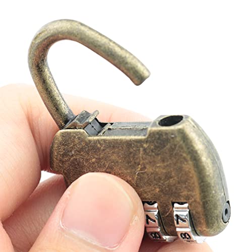 Image of Vintage Password Padlock Antique Bronze Zinc Alloy Lock Latch Hasp for Jewelry Box, Cabinet
