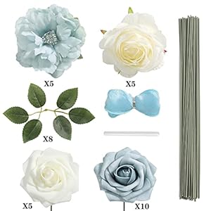 Alternative view of rongflower Künstliche Blumen, Kombi-Box-Set, Farbverlauf, Blumenblätter mit Stielen für selbstgemachte Hochzeitssträuße, Tafelaufsätze, Babyparty, Party, Heimdekoration