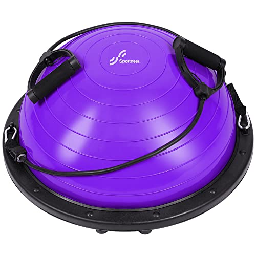 Sportneer Y22-85000-17-SJ0813 Balance Ball Trainer With Resistance Bands And Pump: Inflatable Half Yoga Ball For Home Gym Full-Body Workouts - 23 Inch Non-Slip Half Exercise Ball cover