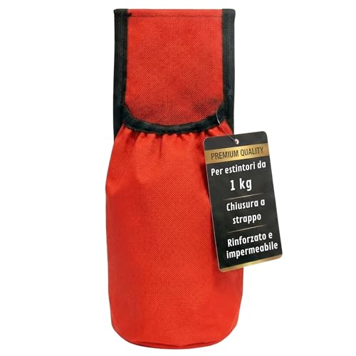 notlok Safety Work - Borsa per estintore da 1kg con Fissaggio a Strappo – Supporto estintore per Auto, Veicoli, Camper & Caravan, Rosso