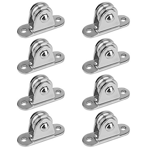 GBGS 8 Pack Pulley Block Carbon Steel Pulley Roller Duplex Bearing Silent Detachable, Heavy Duty 220 lb, Wheel Diameter 1\'\' for Material Handling and Moving