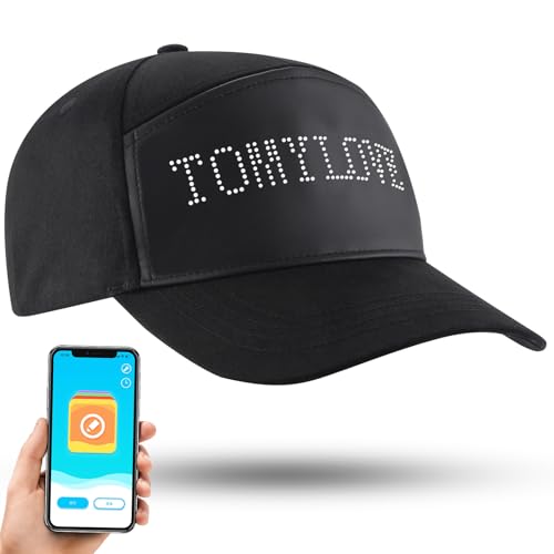 LIOVODE LED Hat Baseball Cap Bluetooth Editable Screen Unisex for Men Women