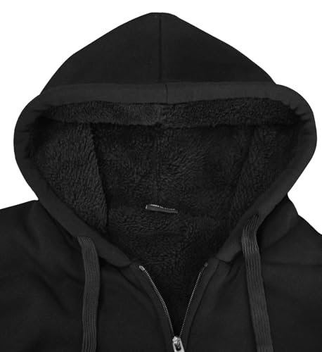 Hoodies for Men Heavyweight Sherpa Fleece Lined Sweatshirt Full Zip Up Thick Winter Coats Hooded Warm Jacket4