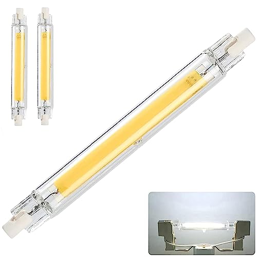 MZIEIU Lâmpadas R7S LED 78 mm 10 W reguláveis, branco frio 6000 K, 1000 LM sem cintilação, LED COB 10 W lâmpada para lâmpada equivalente 100 W lâmpada halogéneo, iluminação de feixe de 360 °