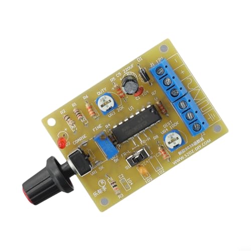 Bulevisiter ICL8038 Módulo generador de señal de función, kit de placa de onda triangular cuadrada sinusoidal para potencia de 12 V, rango de frecuencia 50-5 kHz, circuito PCB con VCC/GND