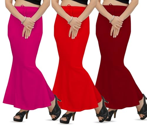 Image of Patticoat Shapewear for Women Combo, Fishcut Flare Patticoat, Shapewear for Under Saree Combo, Underskirt for Saree, Saree Shaper Pack of 3