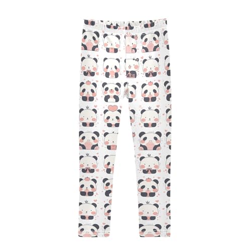 KLL Chinese Panda Cute Cartoon Toddler Girls Leggings Comfortable High Waisted Pants Exercise