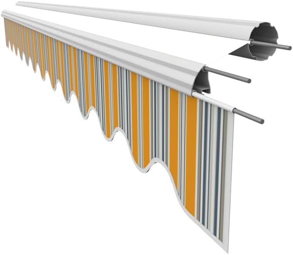 Markisenstoff Mit Volant - Fertig Genäht Für 4x3m Markisen