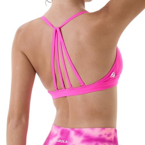 Image of AUROLA Mercury Workout Sports Bras Women Athletic Removable Padded Backless Strapy Minimal Crop Top
