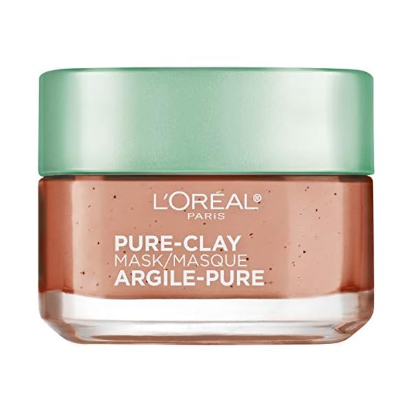 LOreal-Paris-Skincare-Pure-Clay-Face-Mask-with-Red-Algae-for-Clogged-Pores-to-Exfoliate-And-Refine-Pores-Clay-Mask-at-home-face-mask-17-oz L'Oreal Paris Skincare Pure Clay Face Mask with Red Algae for Clogged Pores to Exfoliate And Refine Pores, Clay Mask, at home face mask, 1.7 oz.