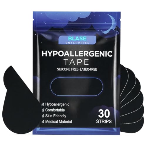 Image of Mouth Tape for Sleeping Adults or Kids, Black, 30 Pcs | Anti Snoring Sleep Strips, Mouth Breathing Stopper for Nose Breathing & Better Sleep, Hypoallergenic Adhesive