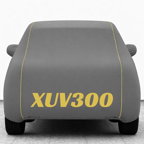 Image of Kings of Cover New Grey 100% Waterproof Xuv300 Car Cover | Polyester Car Body Cover for Rain & Sun | UV Protection, Dustproof, Scratch Resistant, Windproof, Heat Resistant, Custom Fit