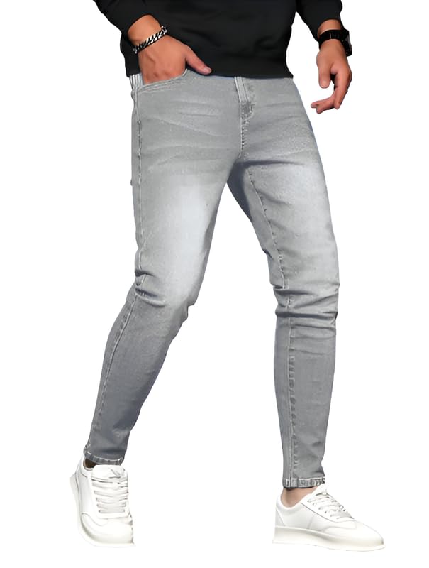 waltz Men's Mid Waist Stretchable Smart Modern Slim fit Narrow Bottom Regular Office & Casual Wear Denim Jeans Pants for Men (Black, Blue, Grey, White, Khaki) & Size Options 28-40-picture-15