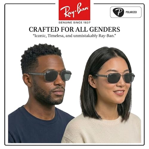 Image of Ray-Ban RB3751CH CHROMANCE POLARIZED Square-Round Shape Sunglasses for Men & Women with Official Eyewear Kit