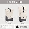 LARKSON Rucksack Damen Herren Beige Grau - No 4 - Rolltop Backpack mit Laptopfach Uni, Arbeit & Fahrrad - Großer Reiserucksack - Wasserabweisend #2