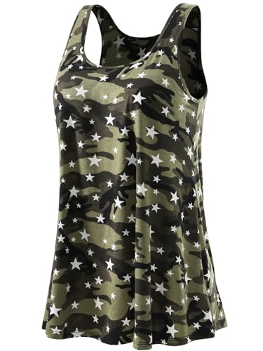 Image of Rosyline Tank Top for Women with Built in Bra Flowy Swing Undershirt Tank Tops S-4XL