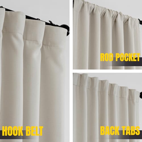 Hpd Half Price Drapes BOCH-LN1856-96 Faux Linen Textured Room Darkening Curtains thumb #4