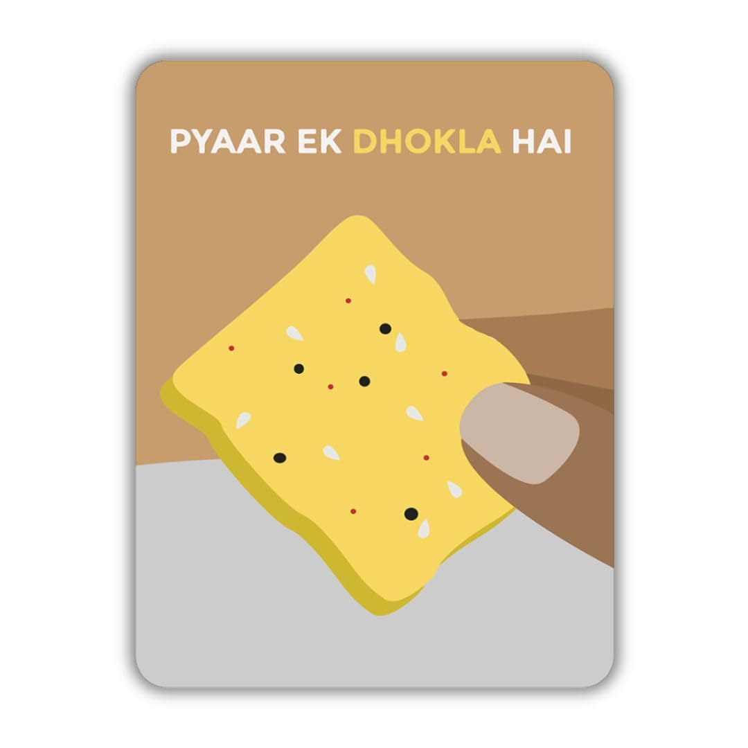 Pyaar Ek Dhokla Hai Fridge Magnet | Funny Desi Quote Magnet, Snack Humor, Kitchen Decor Gift-image-47