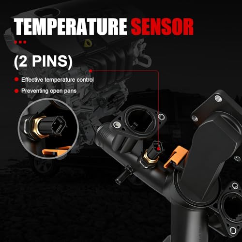 GZGN Engine Coolant Thermostat Housing Assembly w/Sensor Compatible with Land Rover Range Rover Sport 2006-2009 LR3 2005-2009 4.4L,Replaces#4H238A504AC 4H238594AC LR005631 by GZGN - Used condition - Image 7