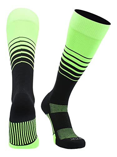 Image of TCK Elite Breaker Striped Socks | Over-the-Calf Soccer Baseball Softball Socks | Extra Stretch for Shin Guards | USA Made