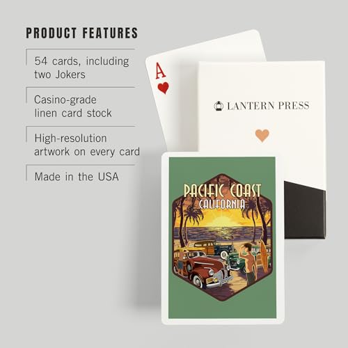 Lantern Press Pacific Coast, California, Naipes Poker 52 miniatura 3