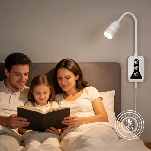 Image of Wall Mounted Reading Light, Wall Light with Motion Sensor Switch, 5 Dimmable & 5 Color Temperature Adjustable, USB-C Output, Flexible Neck Book Light for Bed, Sofa, Desk,Dorms, Heaboard