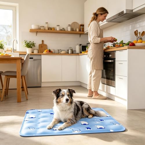 Manta de enfriamiento plegable para mascotas contra el calor alfombra lavable 3