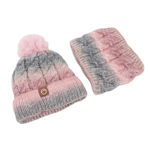 Gorro y bufanda rosa con calefacción USB para paseos invernales 5