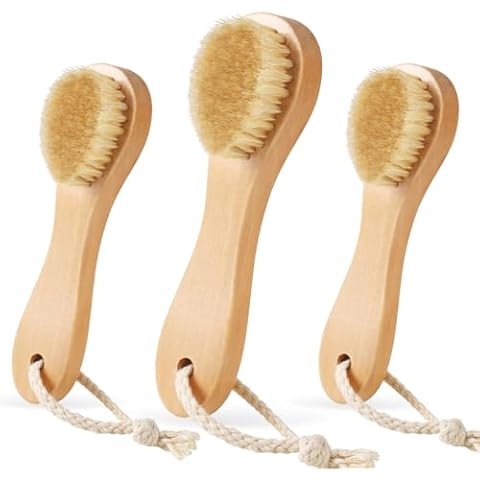 ZJoey 3 Pcs Wood Laundry Stain Brush Stain Remover Brushes with Boar Bristle Small Stain Brush for Clothes for Scrubbing Stains from Furniture Fabric Leather(3 Pcs A) Cover