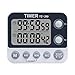XREXS Digitaler Dual Küchentimer, Alarm Einstellbar Volumen Timer, Kochen Timer, Stoppuhr, Große LCD Anzeige Count Up Down Timer für Blinken Meeting Klasse, Magnetische Batterien Inklusive