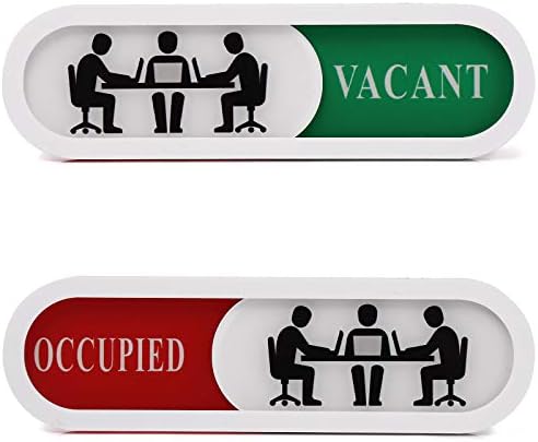 Vacant Occupied Sign,Privacy Sign for Home Office Hotles Hospital Conference Room,Slider Door sign (Tells Whether Room Vacant or Occupied), 6.69'' x 1.96''