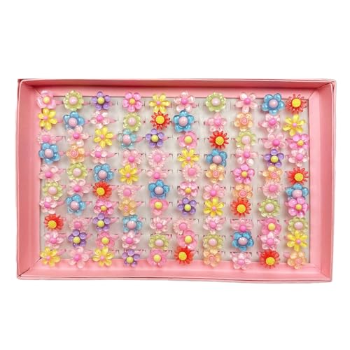 Bagues réglables enfants motif floral résolvant le choix de tailles pour fête