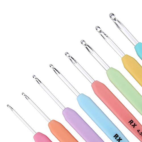 Ganchos de crochê, kit prático e bonito de crochê suave, para linha fina de linha pesada